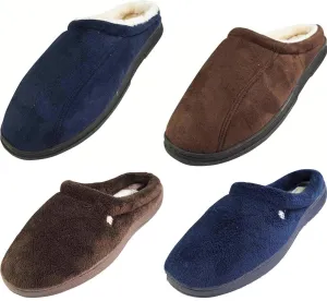 Perry Ellis Portfolio Mens Memory Foam Clog Slipper Coral Fleece or Microsuede, 40035