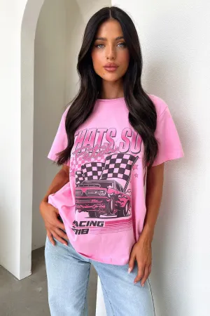 Pitstop Oversized Tee - Pink