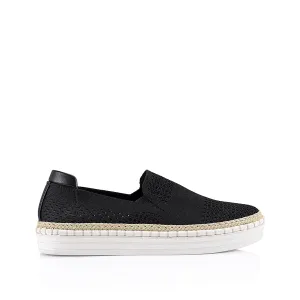 Queen Slip On Sneakers - Black Knit