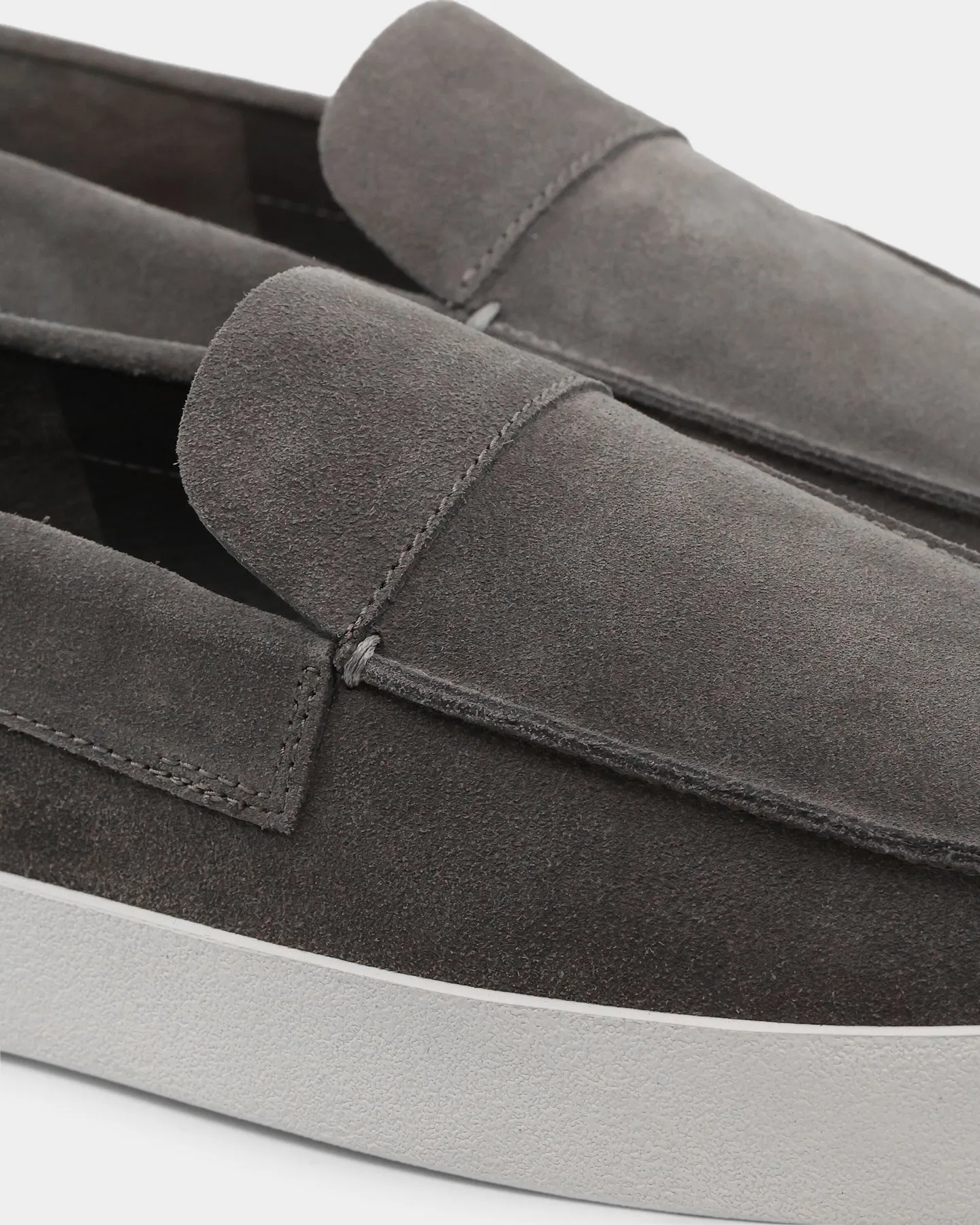 Saint Morta Hemisphere Suede Slip On Loafer Dark Grey/White