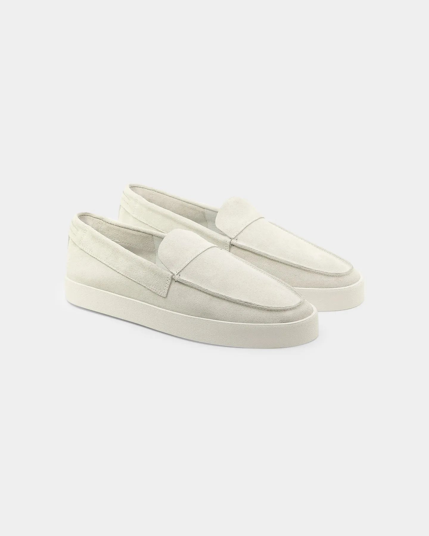 Saint Morta Hemisphere Suede Slip On Loafer White/White