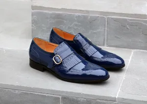 Shiny Calfskin Slip-On Shoe Navy