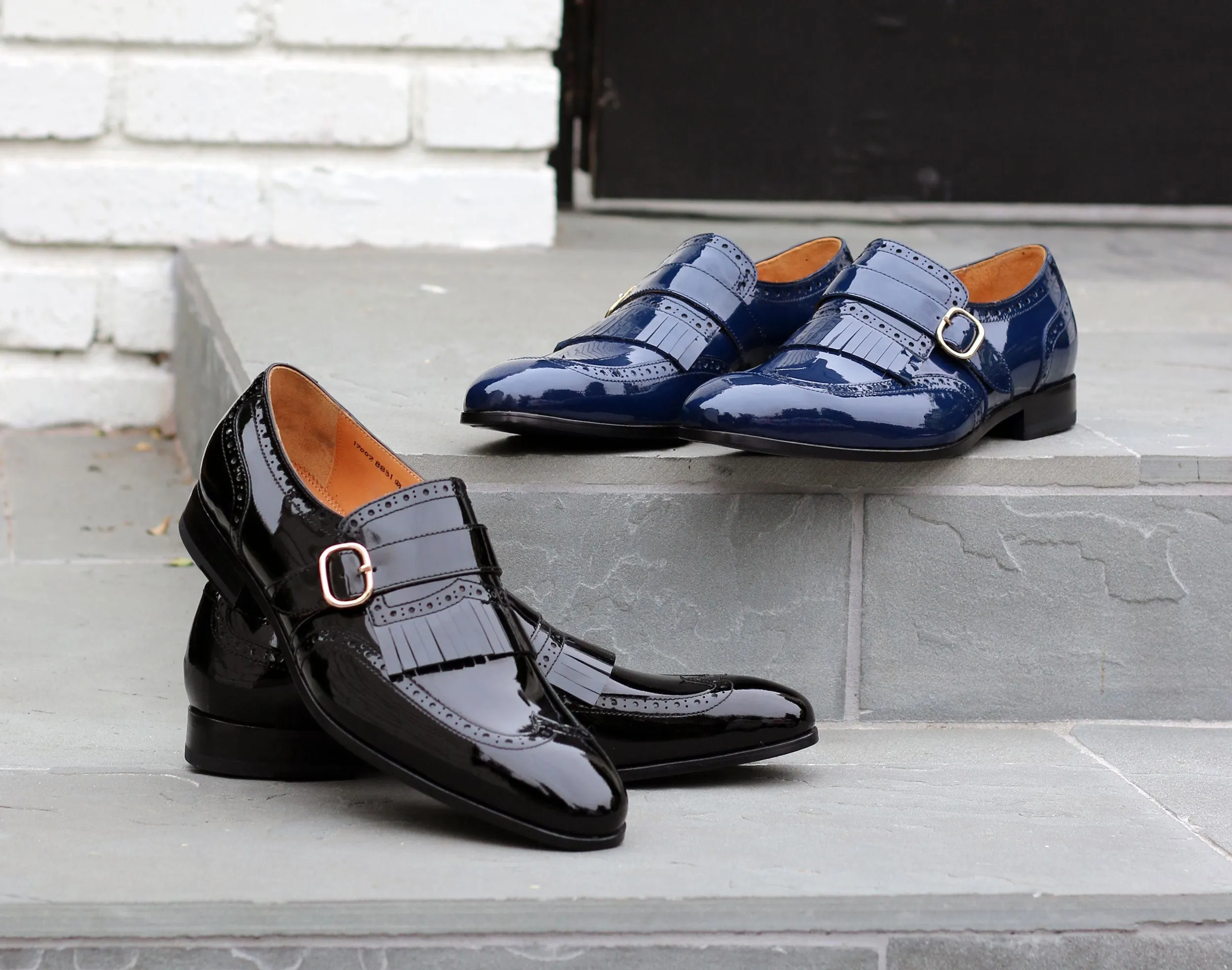 Shiny Calfskin Slip-On Shoe Navy