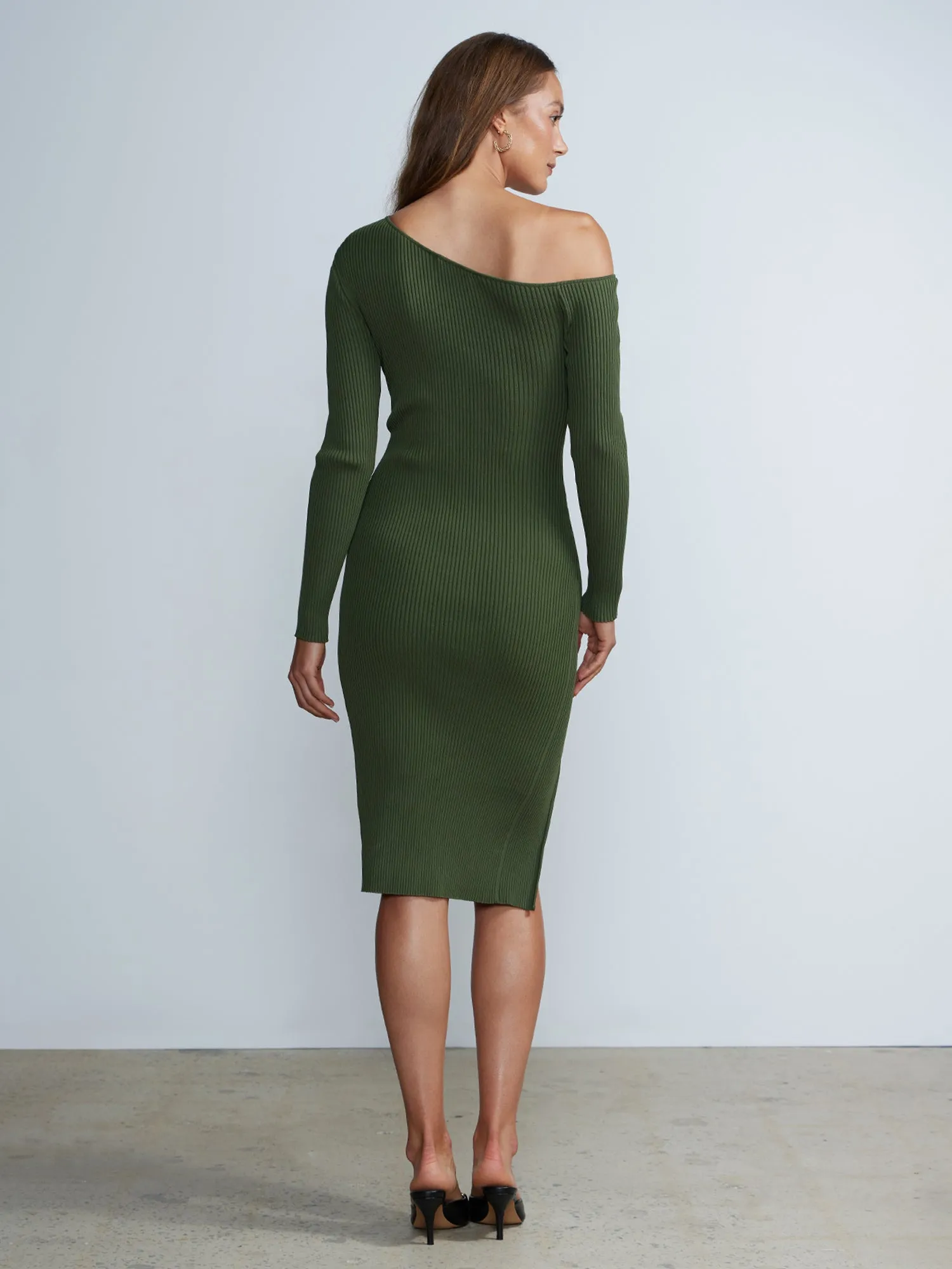 Shoulder Cut-out Sweater Dress