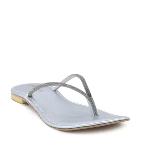 Silver Fancy Chappal 010098