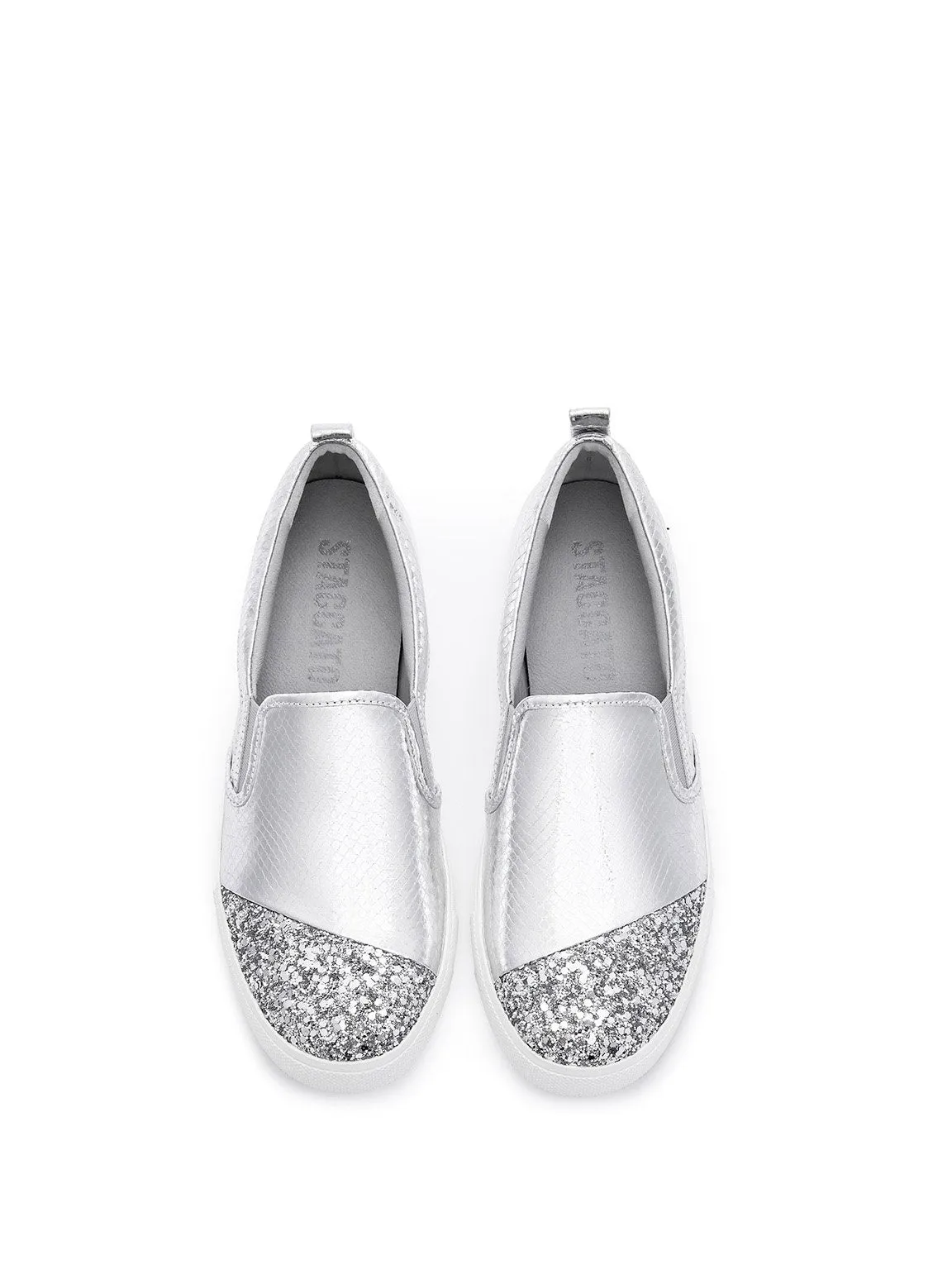 Silver glittering Slip On Sneakers