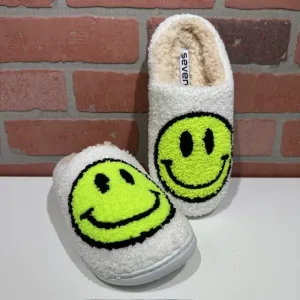 Slippers - Smiley Face - Neon Yellow