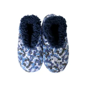 Snuggups Kids Velvet Blue Camo Slippers Small