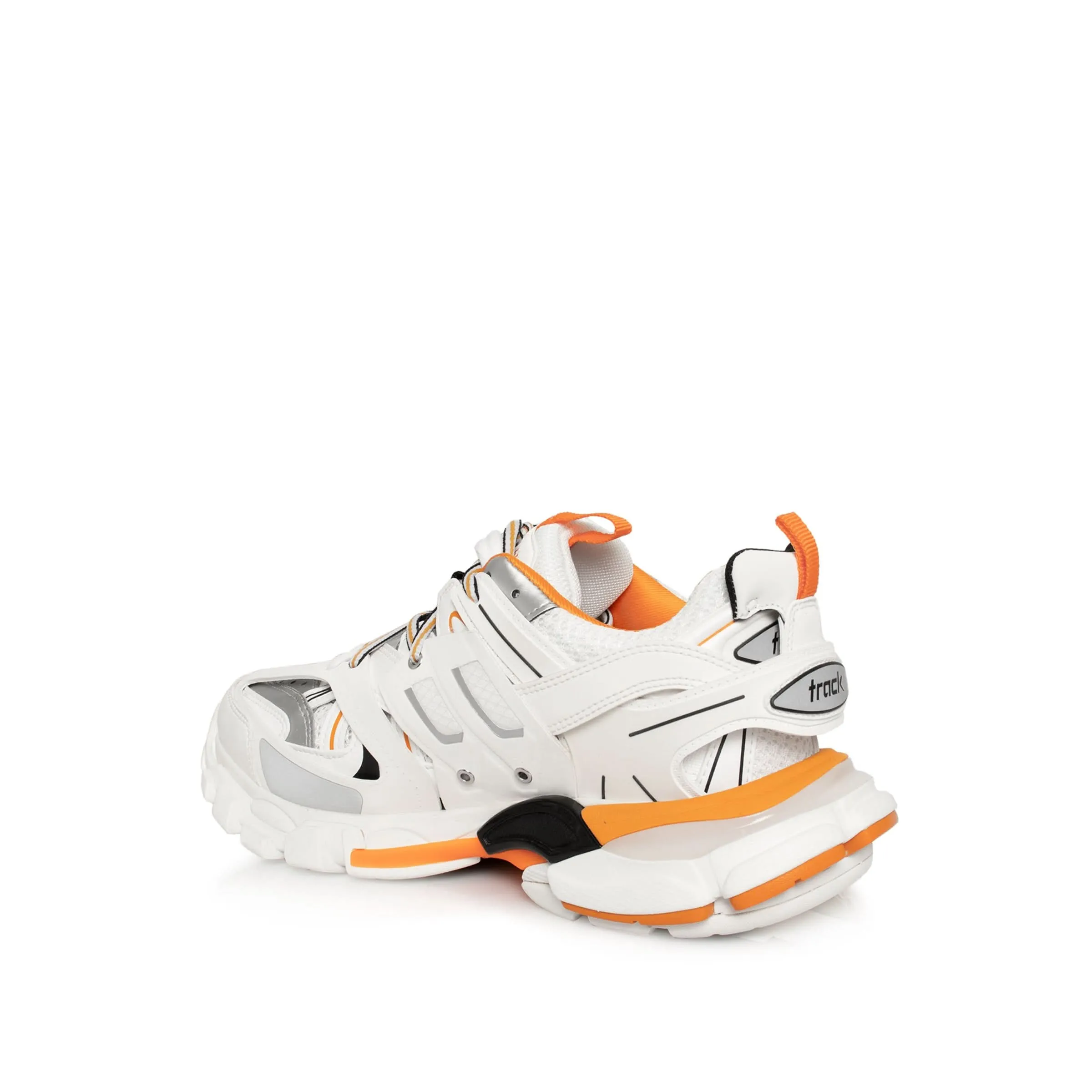 Track Sneaker in White/Orange