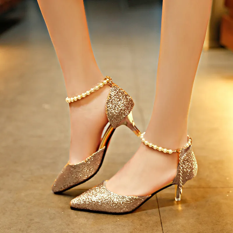 Trend Pointed Toe Wedding Bride High Heels Shoes