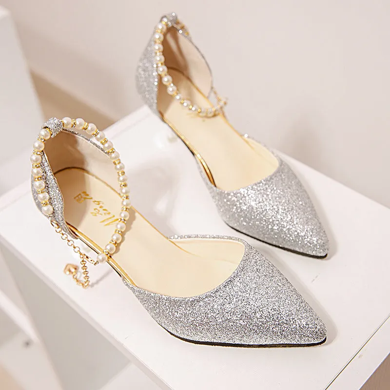 Trend Pointed Toe Wedding Bride High Heels Shoes