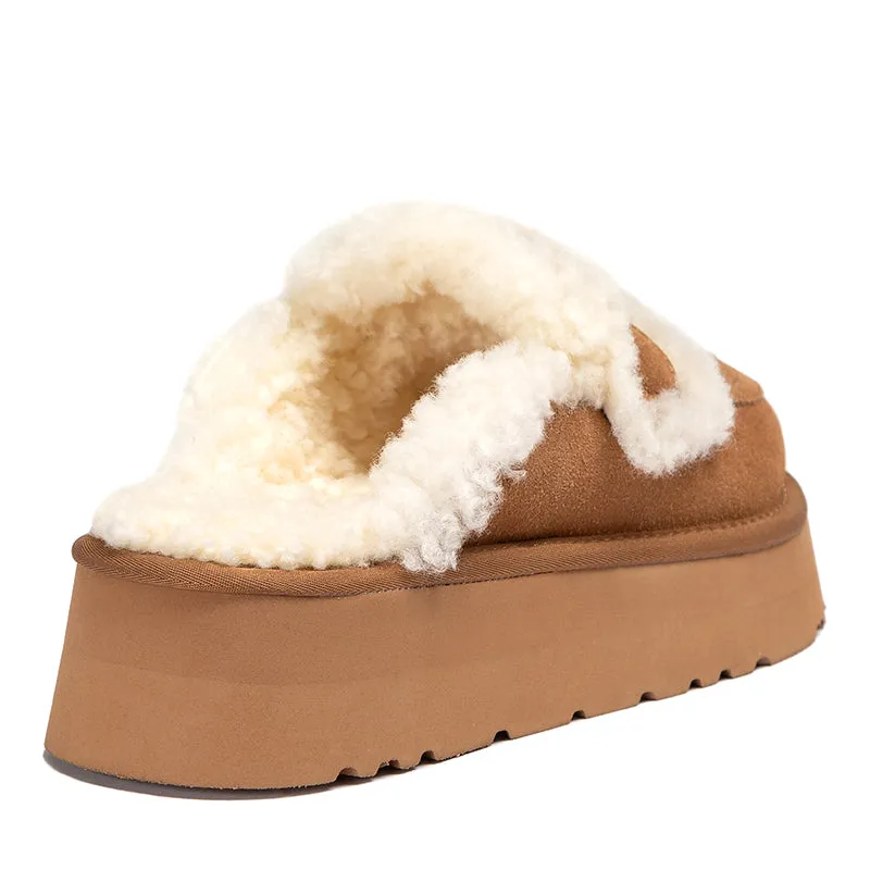 UGG Chloe Fluffy Platform Scuff