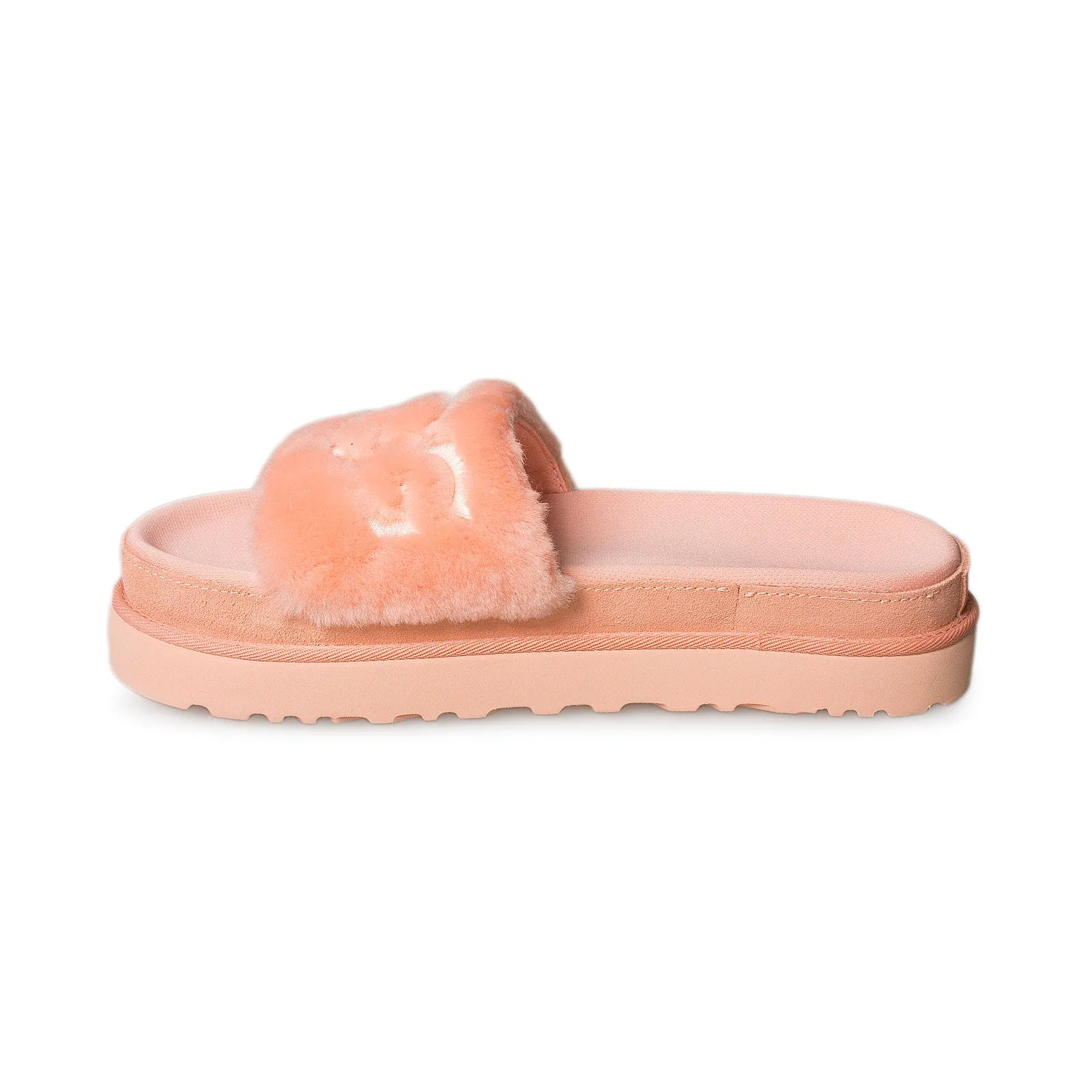 UGG Laton Fur Slide Baby Pink Slippers - Women's