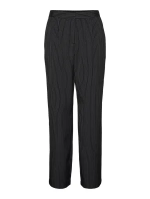 Vmnellie Hw Pants Tlr Btq - Black Denim