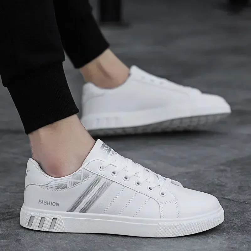 White Vulcanized Sneakers Men Casual Shoes Flat Comfortable