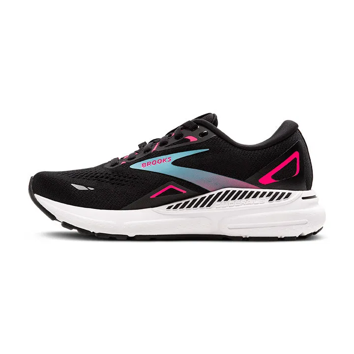 WOMEN'S ADRENALINE 23 GTX - B - 082 BLACK/KNOCKOUT PINK/AQUA