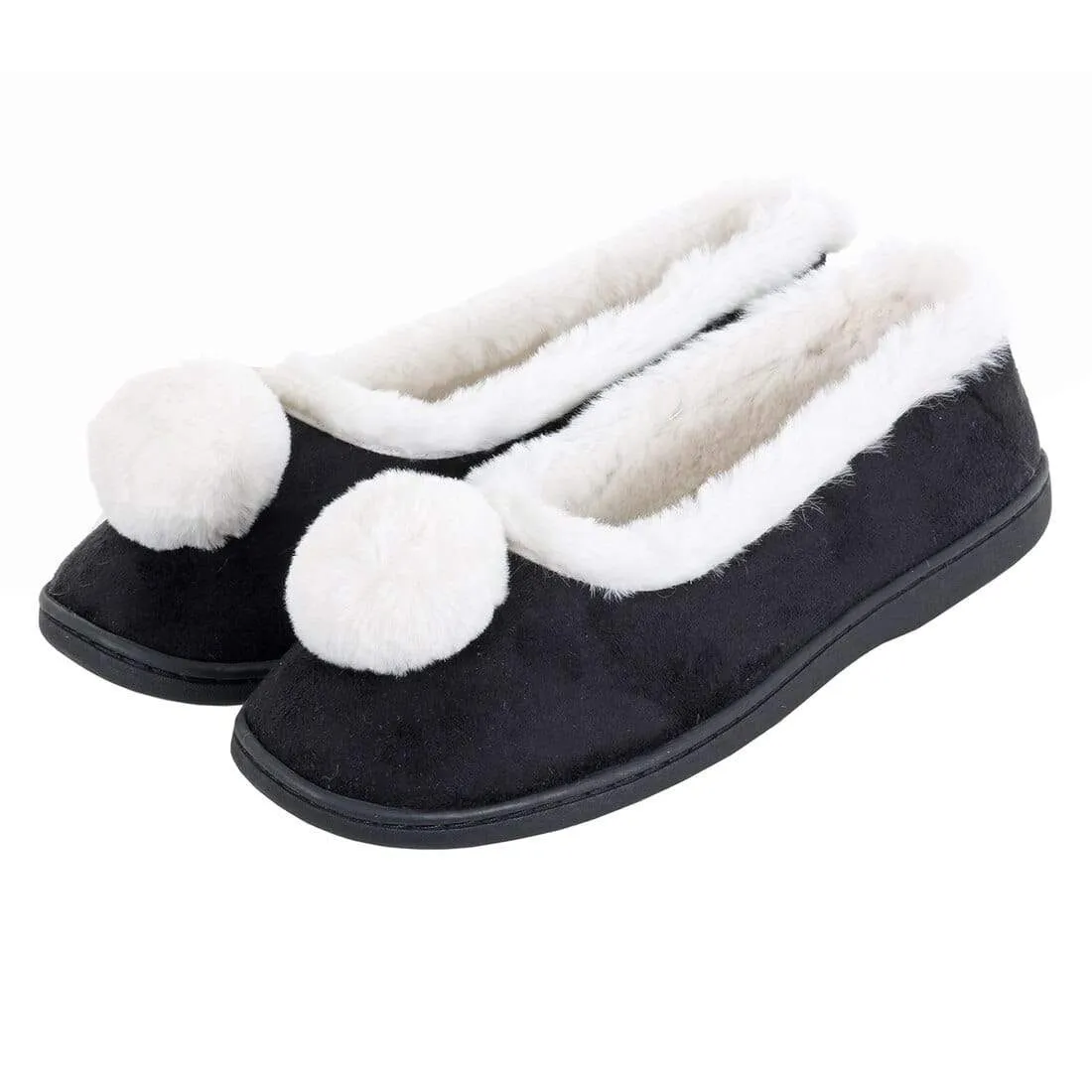 Womens Full Slippers Microsuede Soft Fur Lining Non-Slip