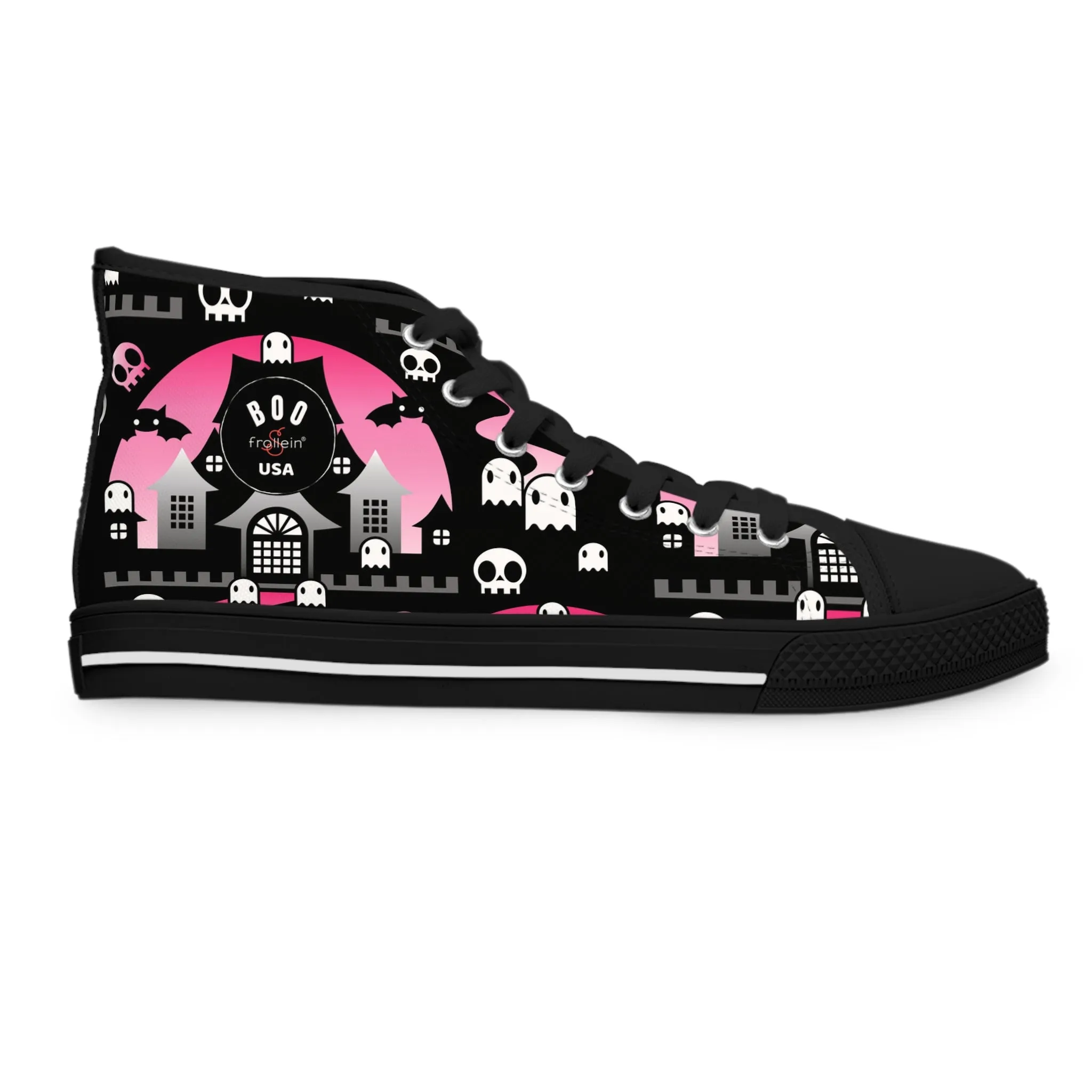 Women's High-Top Sneakers - Boo - Pink