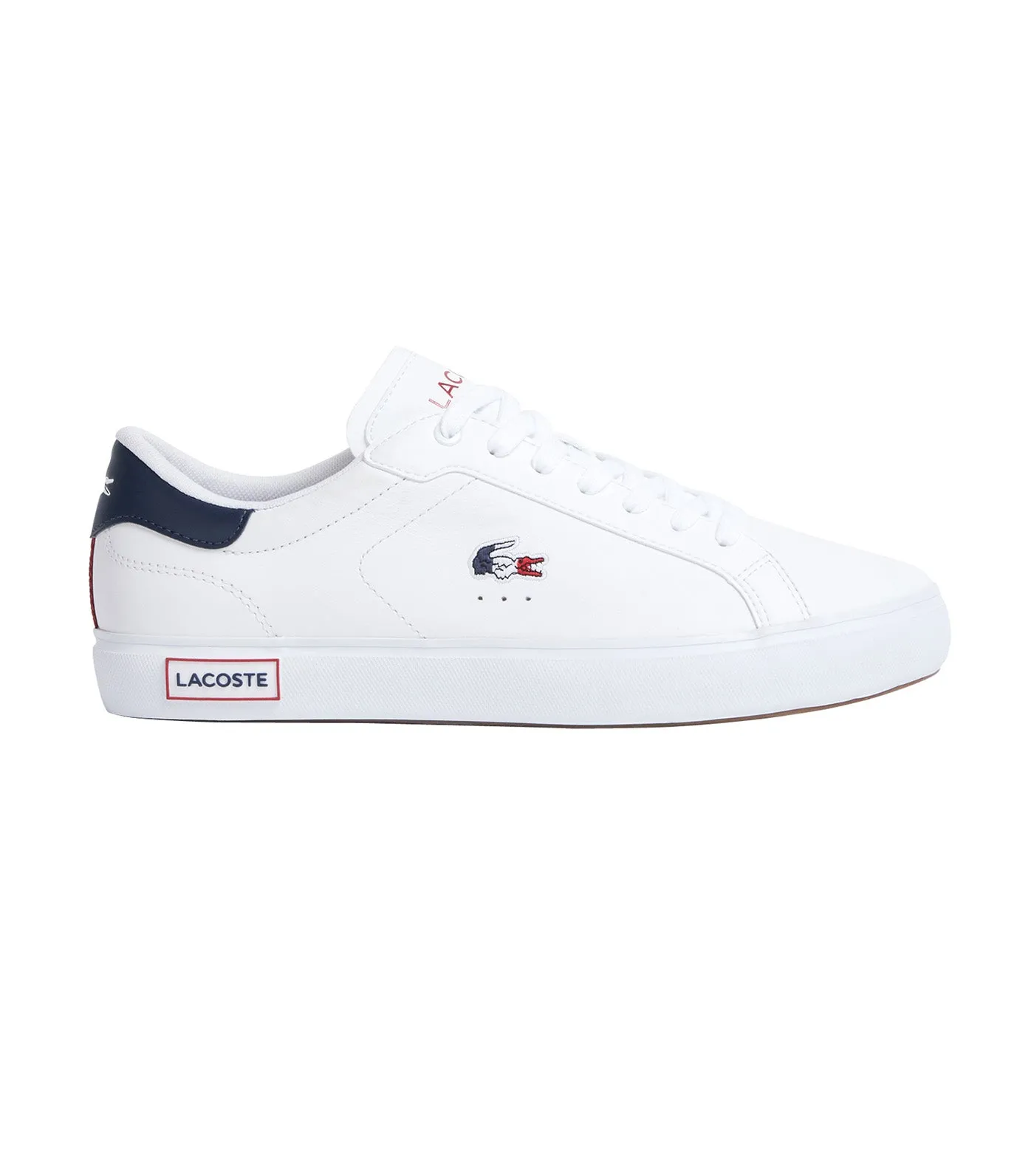 Women's Powercourt Leather Tricolor Trainers White/Navy/Red