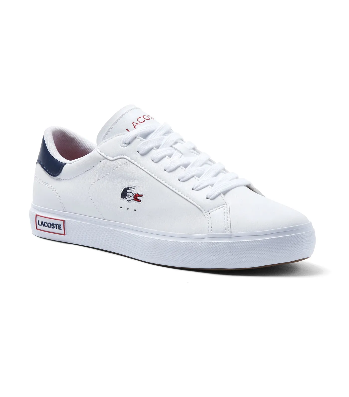 Women's Powercourt Leather Tricolor Trainers White/Navy/Red