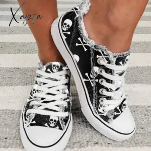 Xajzpa - Halloween Black Casual Daily Patchwork Printing Round Comfortable Out Door Shoes