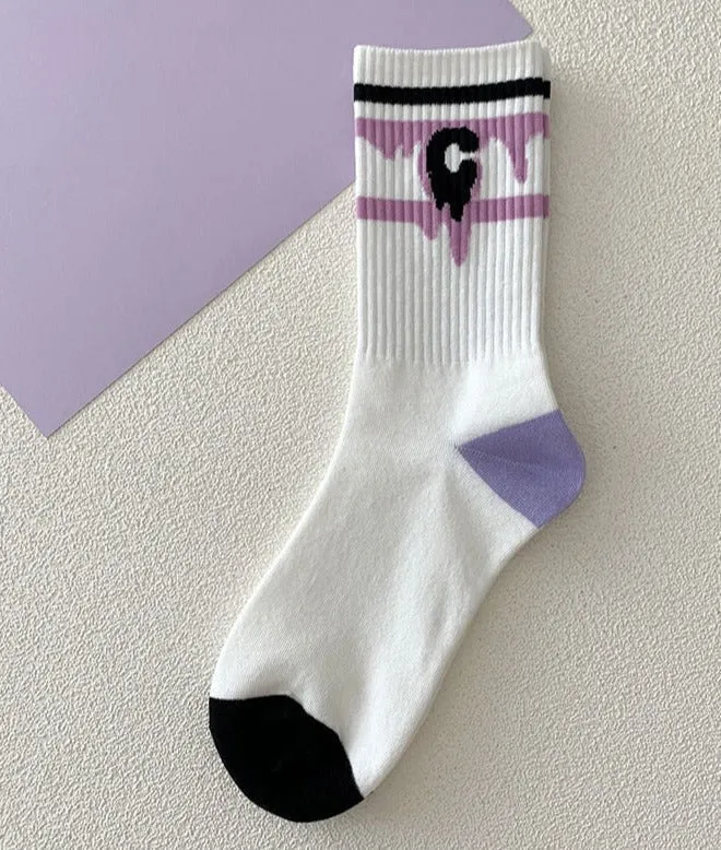 Y2K Purple Heart Socks